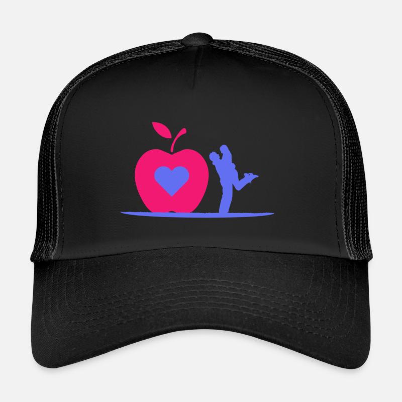 Verliebtes Paar, verbotene Frucht, Herz, Apfel Trucker Cap