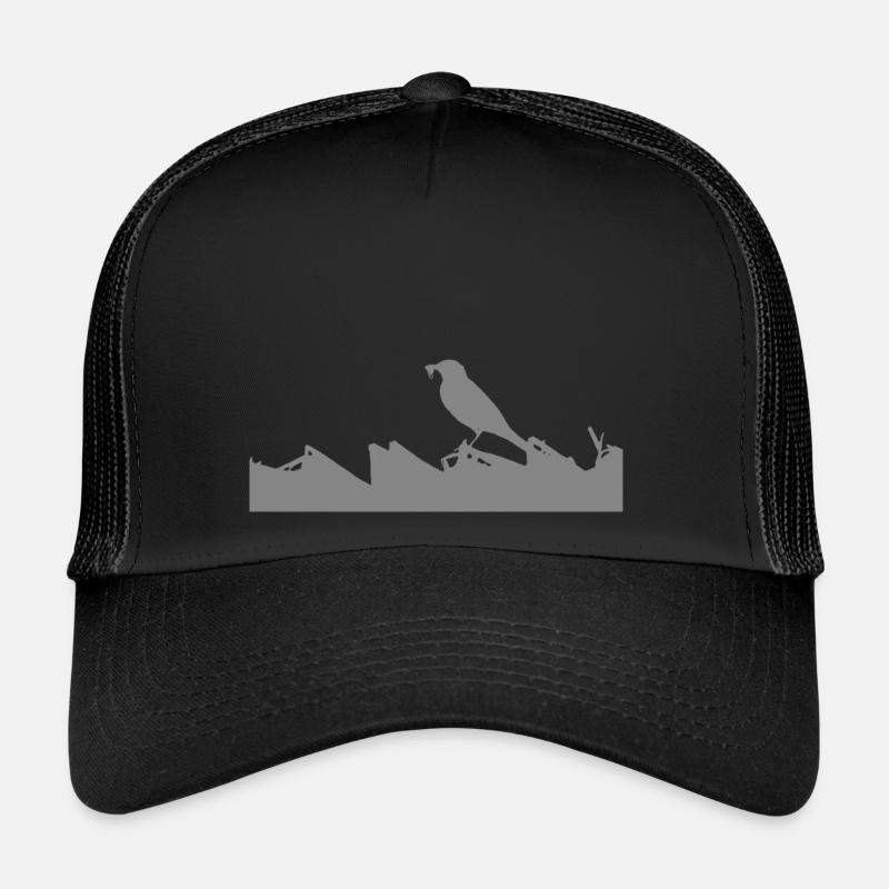 Superkraft: Bachstelze - Trucker Cap - Schwarz/Schwarz