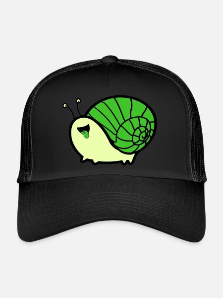 Bande dessinée d’escargot - Casquette trucker  - noir/noir - Devant