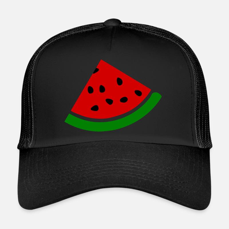 Wassermelone - Trucker Cap - Schwarz/Schwarz