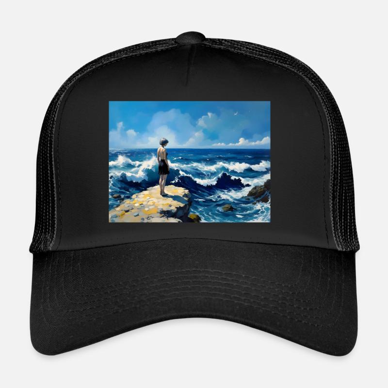 Mom on the Beach 11 - Trucker Cap - black/black