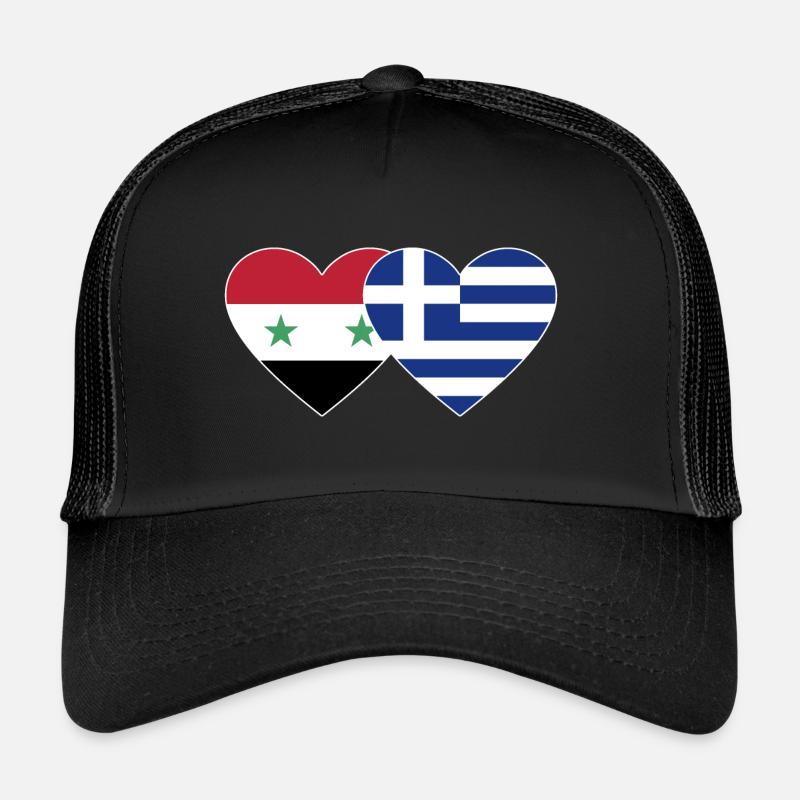 Syrie Grèce Flag Coeur Casquette trucker 