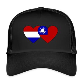 Cœur de drapeau de Taïwan - Casquette trucker  - noir/noir - Devant