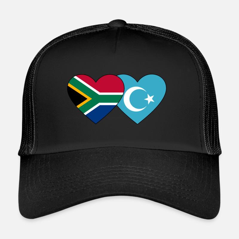 Südafrika Uiguren Flagge Herz Trucker Cap