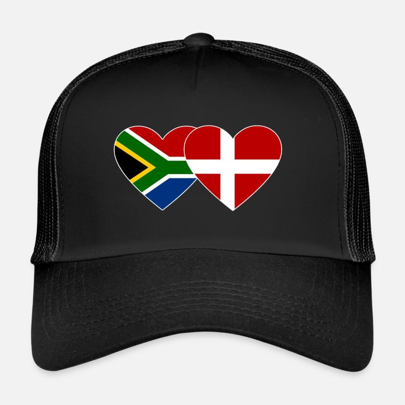 Südafrika Dänemark Flagge Herz - Trucker cap - sort/sort
