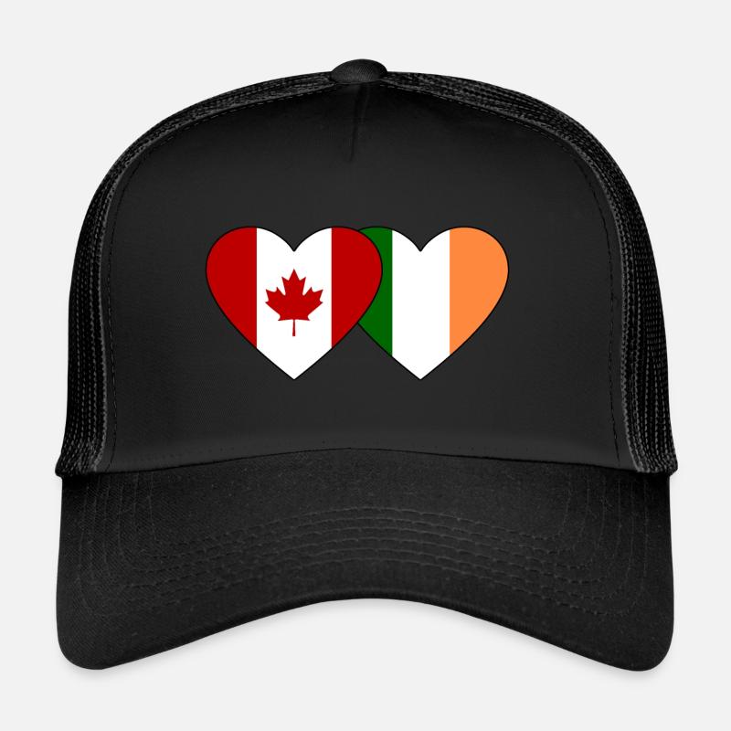 Cœur de drapeau Canada-Irlande Casquette trucker 