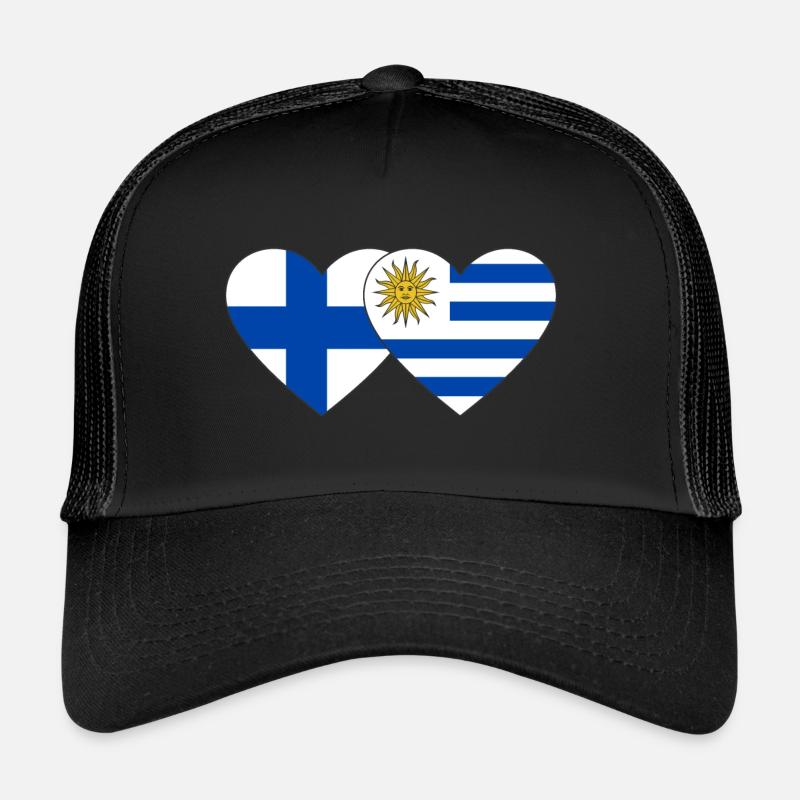 Finlande Uruguay Drapeau du cœur Casquette trucker 