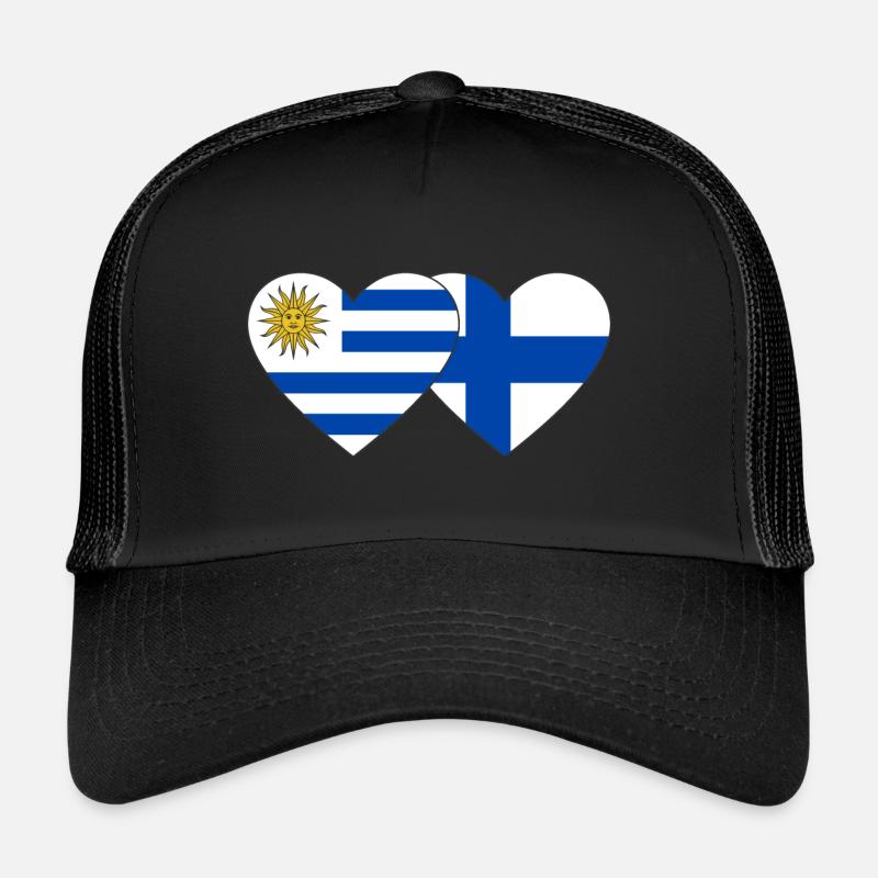 Uruguay Finlande Drapeau du cœur Casquette trucker 