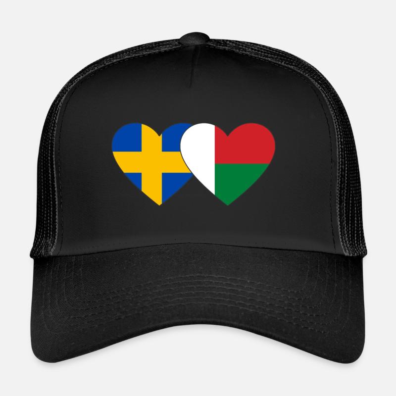 Suède Madagascar Drapeau du Cœur Casquette trucker 