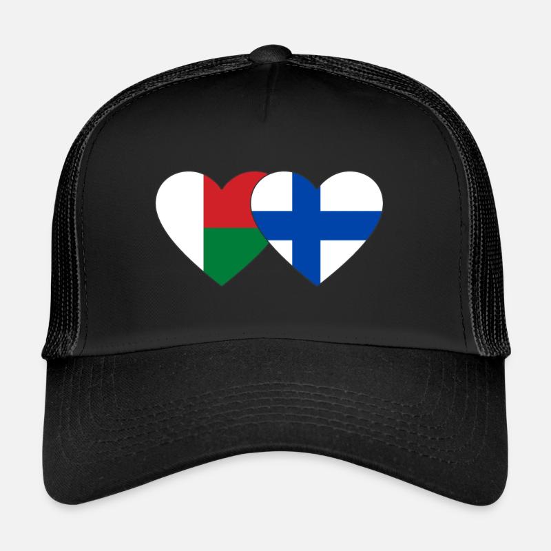 Madagascar Finlande Drapeau du Cœur Casquette trucker 