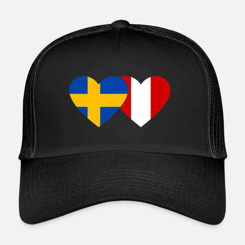 Suède Pérou Drapeau du Cœur Casquette trucker 