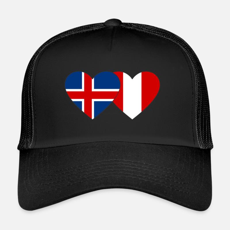 Island Peru Herz Flagge Trucker Cap