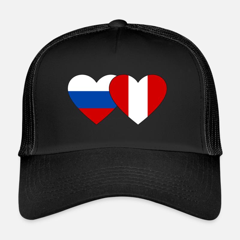 Russie Pérou Drapeau du Cœur Casquette trucker 