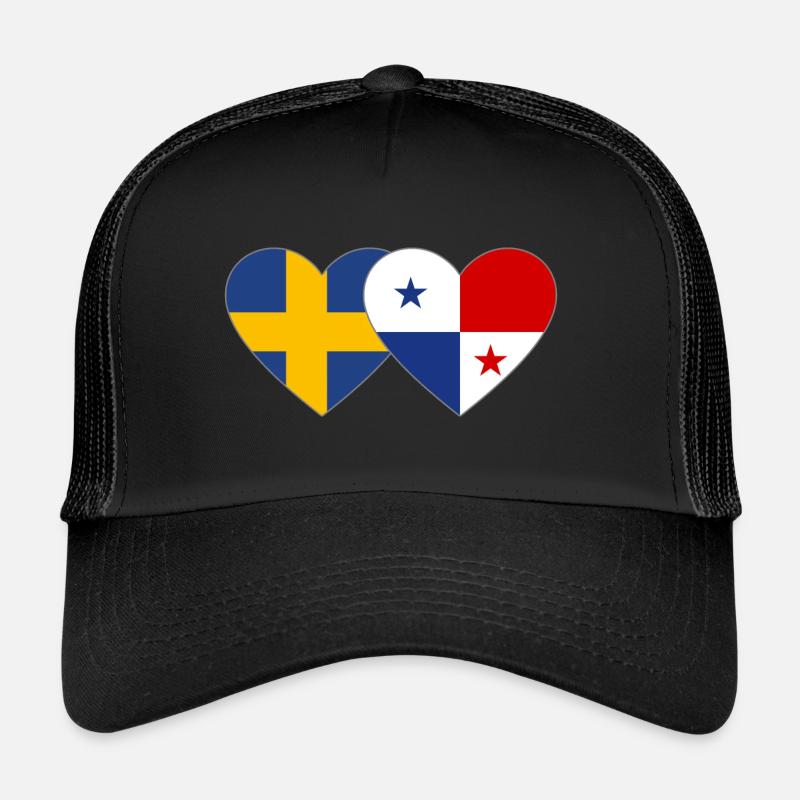 Suède Cœur du drapeau du Panama Casquette trucker 