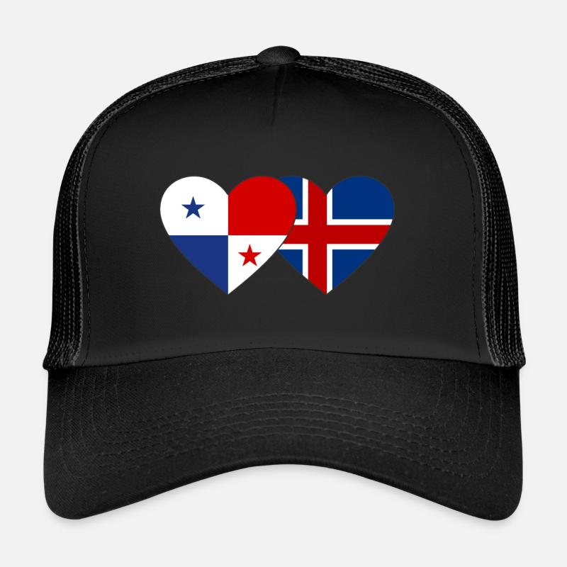 Cœur de drapeau de l’île de Panama Casquette trucker 