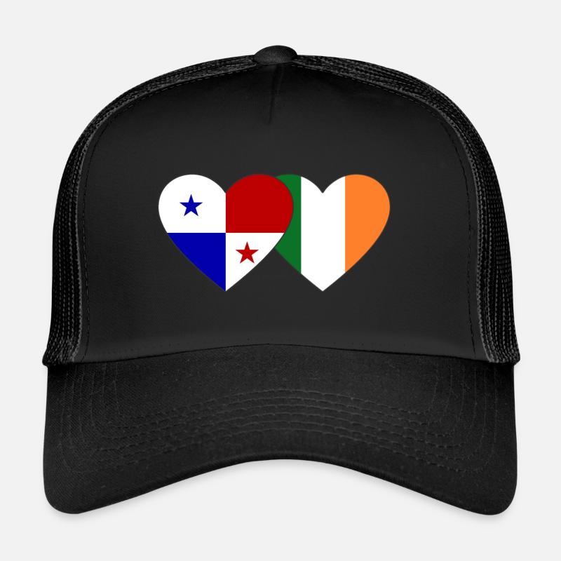 Panama Irland Flagge - Trucker Cap - Schwarz/Schwarz