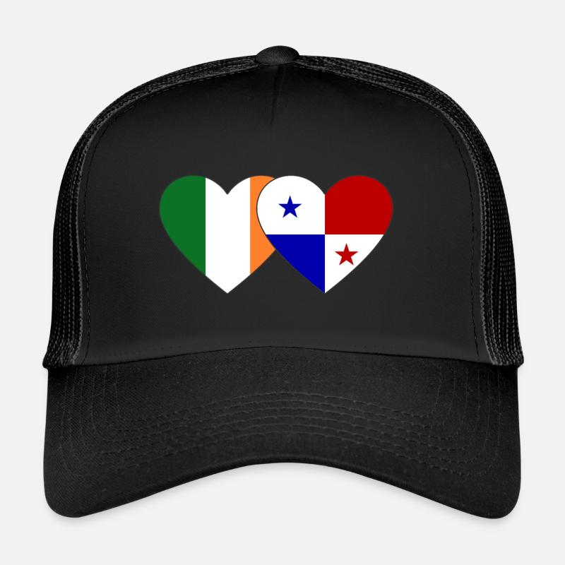 Irland Panama Flagge - Trucker Cap - Schwarz/Schwarz