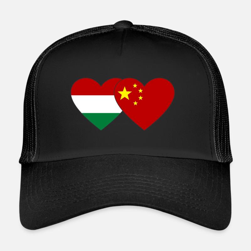 Ungarn China Herz Flagge Trucker Cap