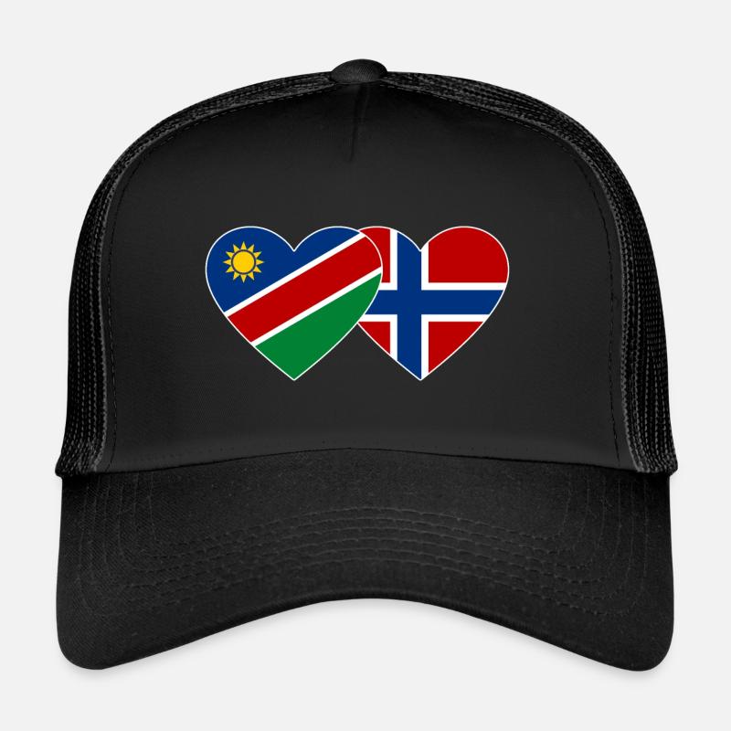 Namibia Norwegen Flagge Herz Trucker Cap