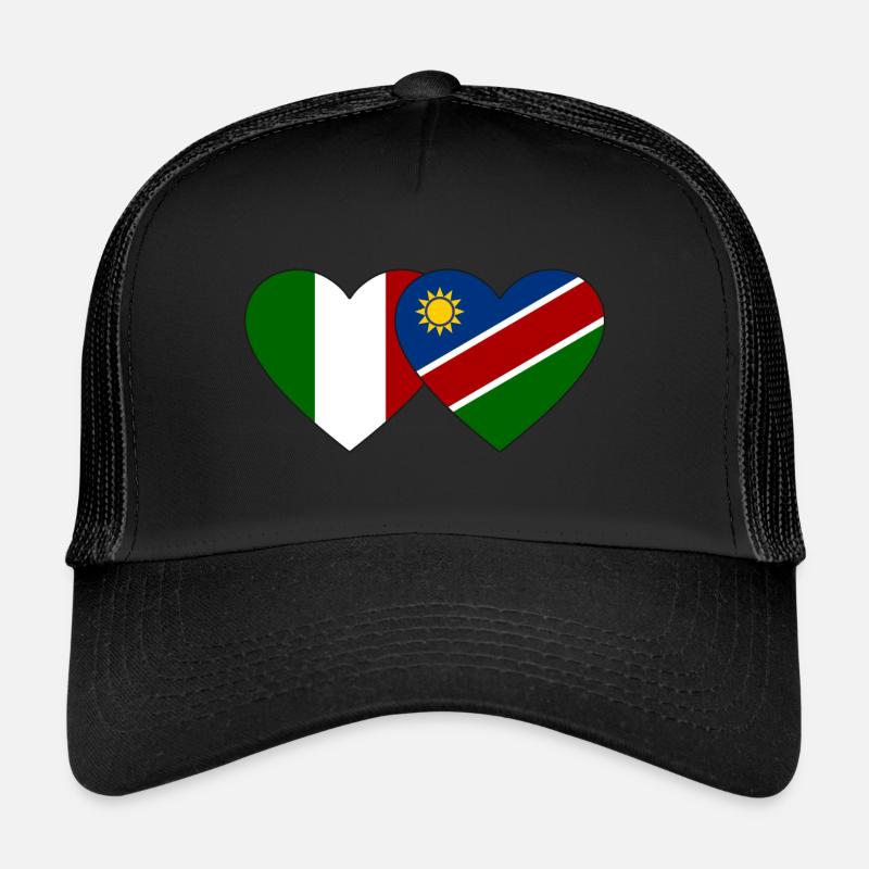 Italien Namibia Flagge Herz Trucker Cap