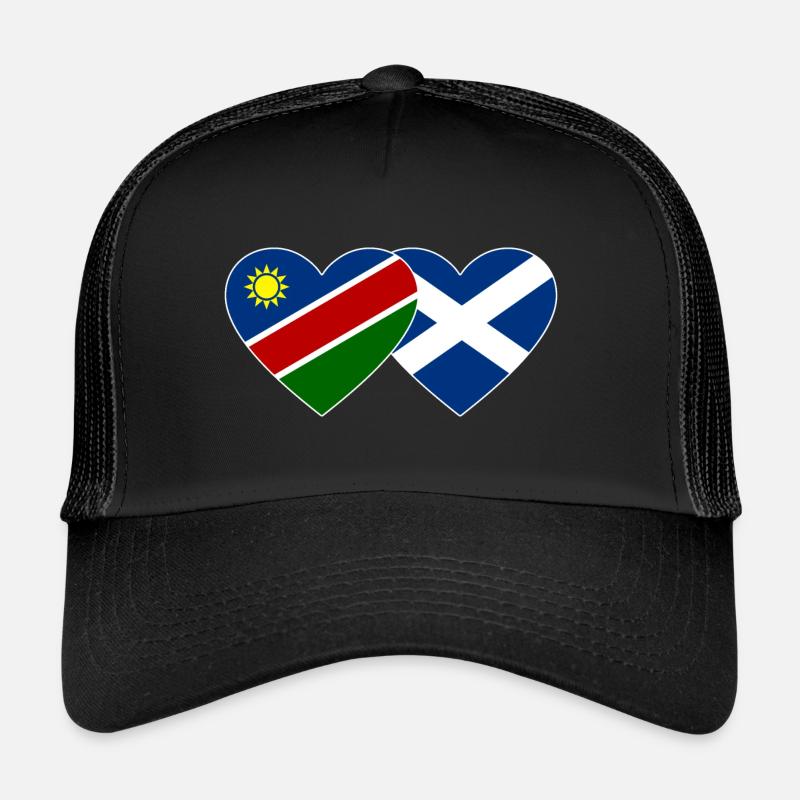 Namibia Schottland Flagge Herz Trucker Cap