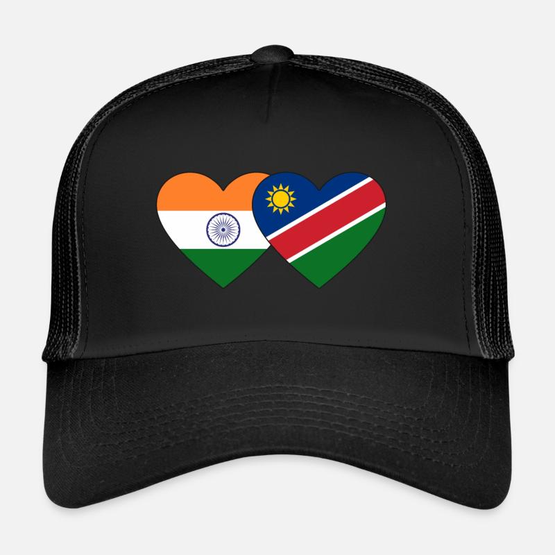 India Namibia Flag Heart Trucker Cap
