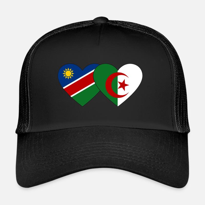 Namibia Algeria Flag Heart Trucker Cap