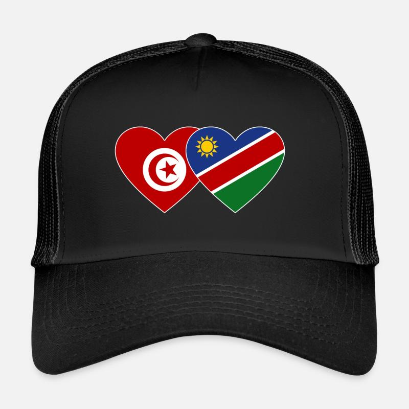 Tunisia Namibia Flag Heart Trucker Cap