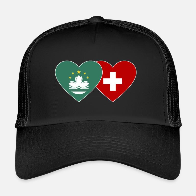 Cœur de drapeau suisse de Macao Casquette trucker 