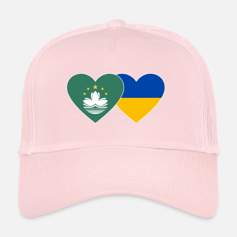 Cœur de drapeau de l’Ukraine de Macao Casquette trucker 