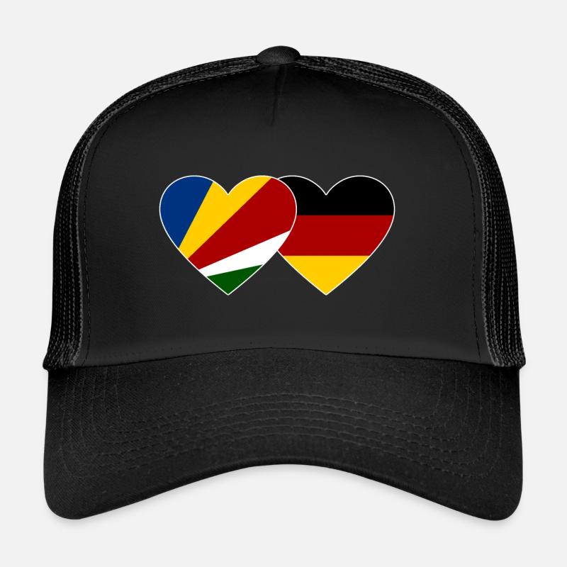Seychelles Germany Flag Heart Trucker Cap