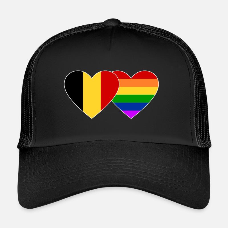 Drapeau arc-en-ciel de Belgique Casquette trucker 