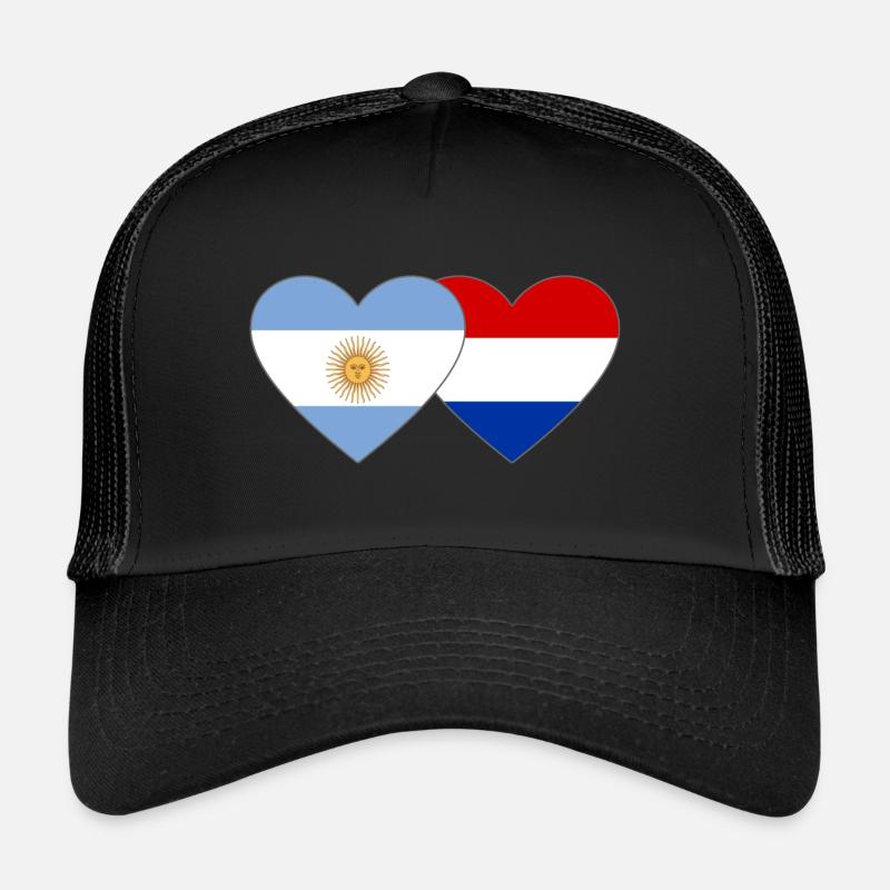Argentine Hollande drapeau coeur Casquette trucker 