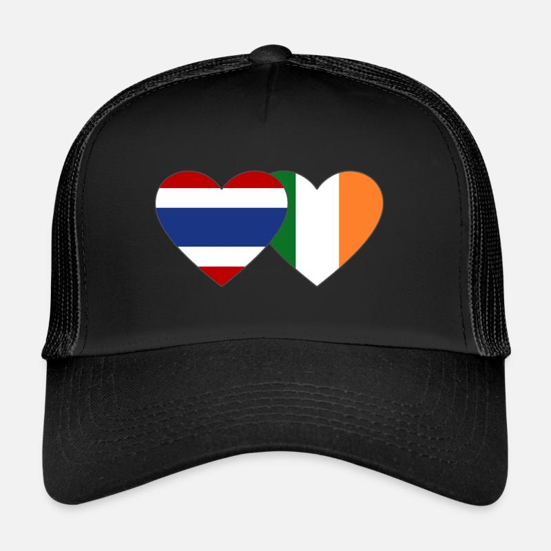 Thaïlande Irlande drapeau coeur Casquette trucker 