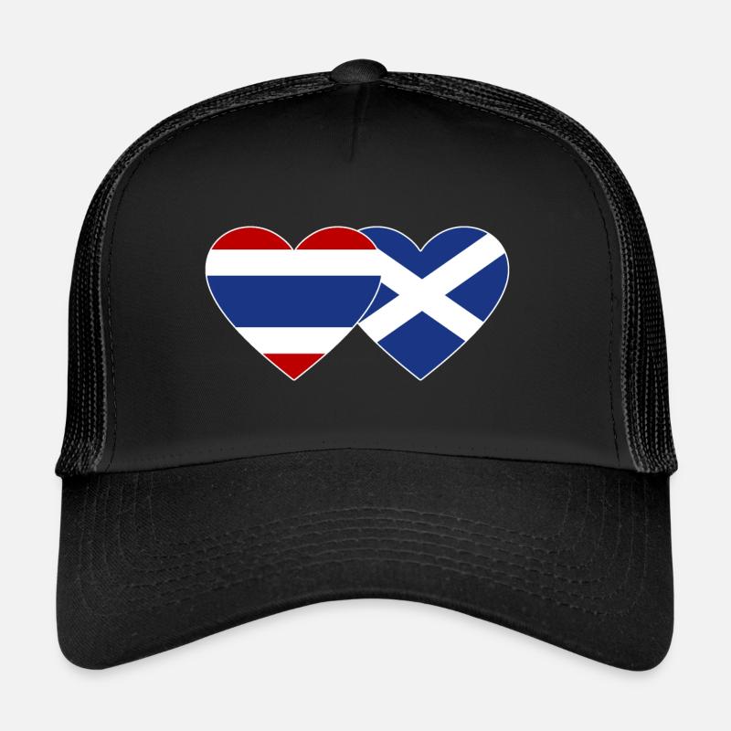 Coeur de drapeau de Thaïlande Ecosse Casquette trucker 