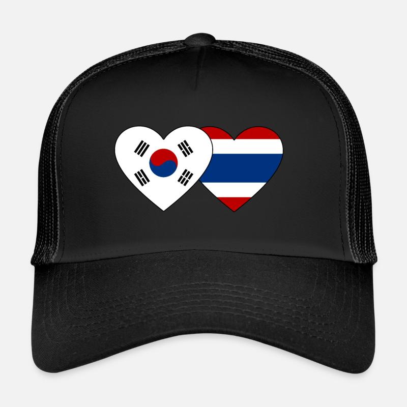 Corée du Sud Thaïlande Drapeau Coeur Casquette trucker 