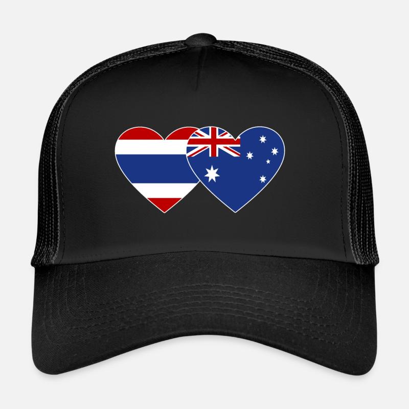 Thaïlande Australie Drapeau Coeur Casquette trucker 