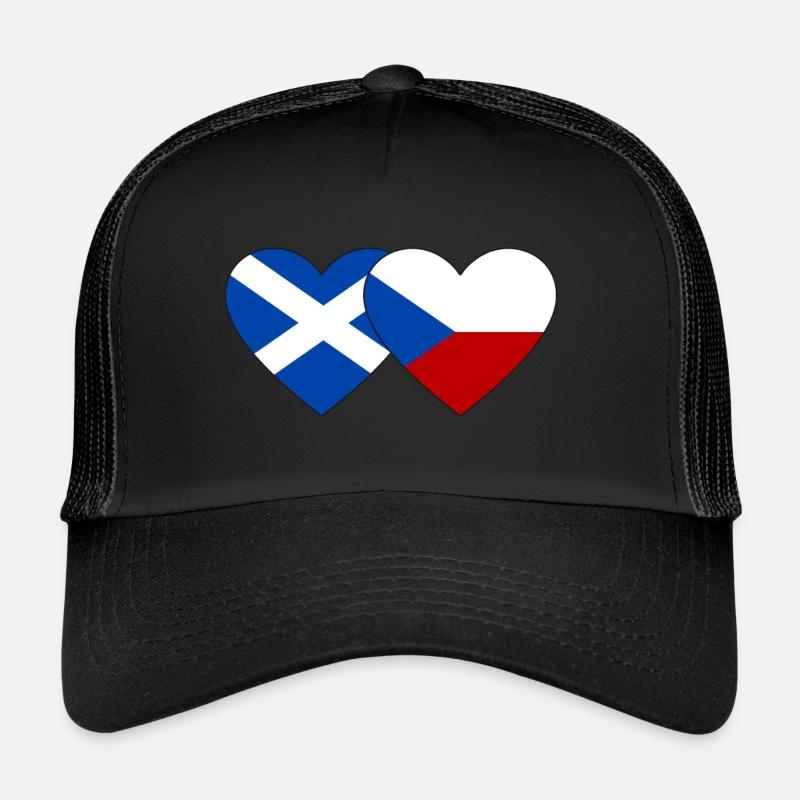 Ecosse République Tchèque Drapeau Coeur Casquette trucker 