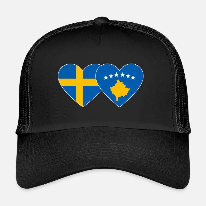 Suède Kosovo Drapeau Casquette trucker 