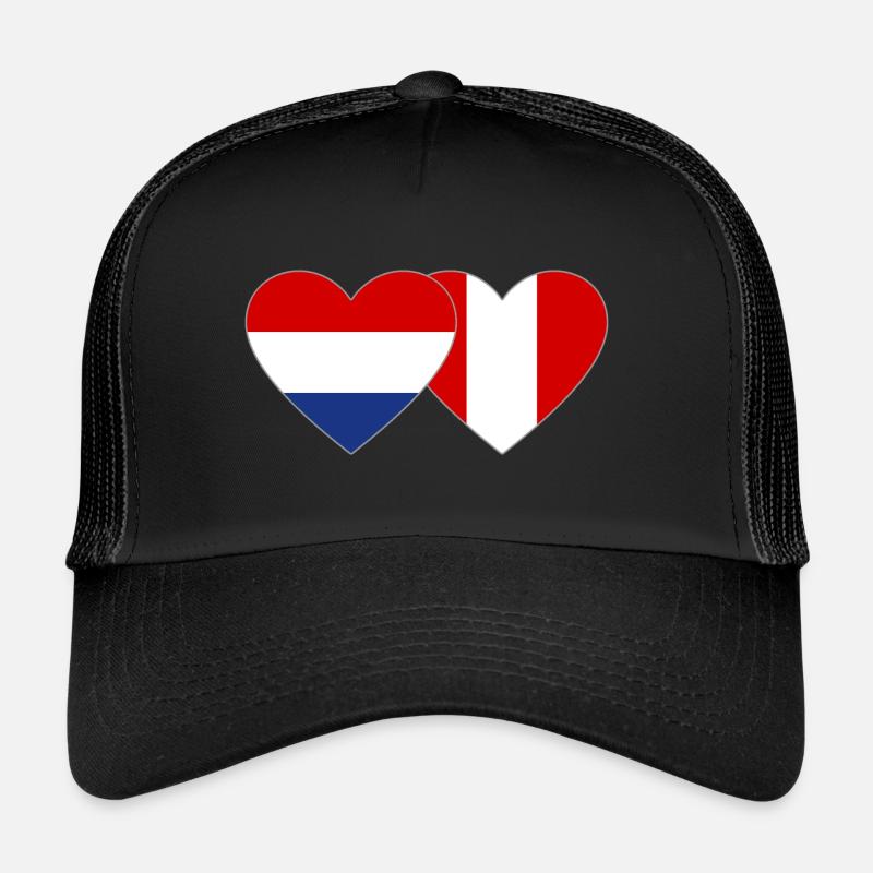 Holland Peru Flagge Herz Trucker Cap