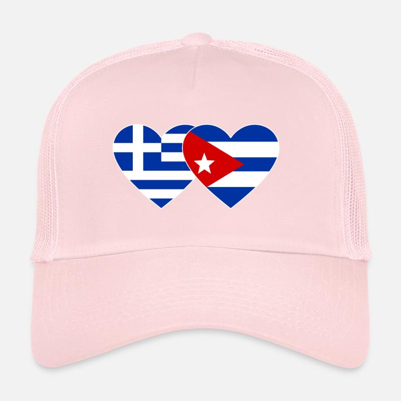 Grèce Cuba Drapeau Coeur Casquette trucker 