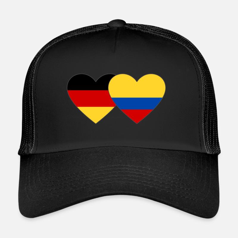 Allemagne Colombie Drapeau Coeur Casquette trucker 