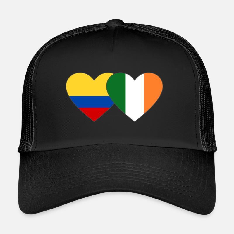 Colombie Irlande Drapeau Coeur Casquette trucker 