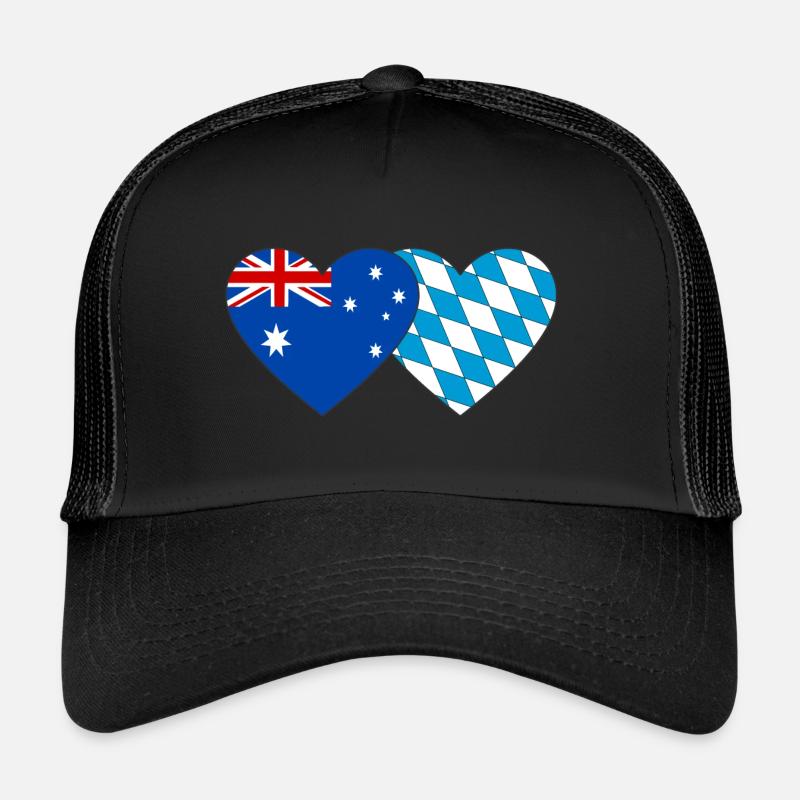 Australie Bavière Drapeau Coeur Casquette trucker 