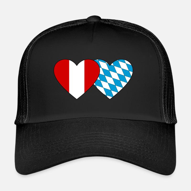 Peru Bayern Flagge Herz Trucker Cap
