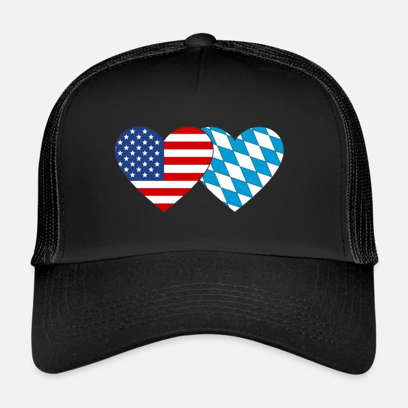 Amerika Bayern Flagge Herz Trucker Cap