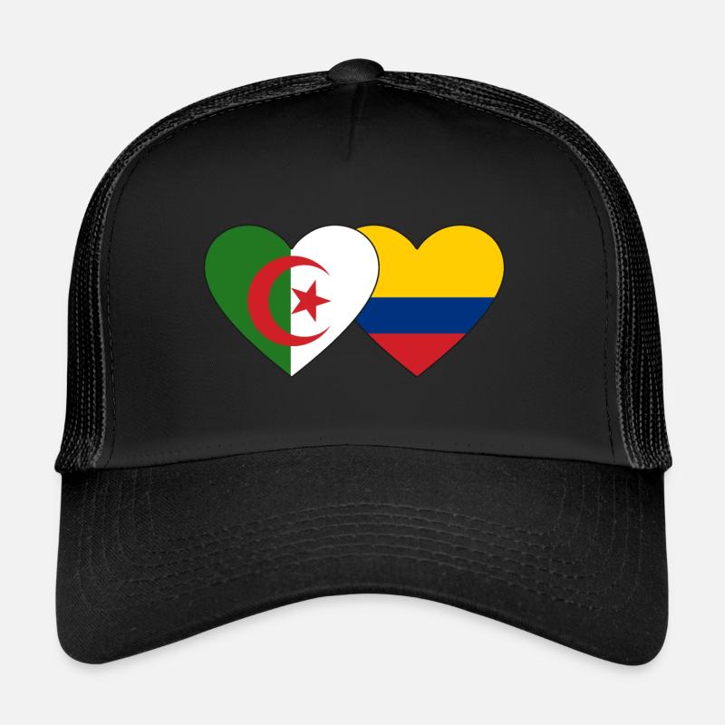 Algérie Colombie Drapeau Coeur Casquette trucker 