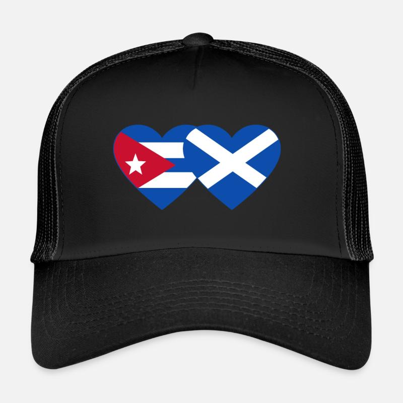 Cuba Ecosse Drapeau Coeur Casquette trucker 