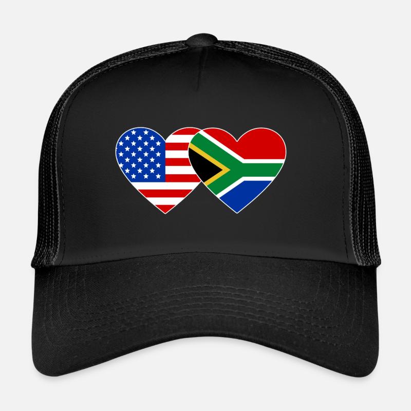 États-Unis, Afrique du Sud, drapeau, forme de coeur Casquette trucker 