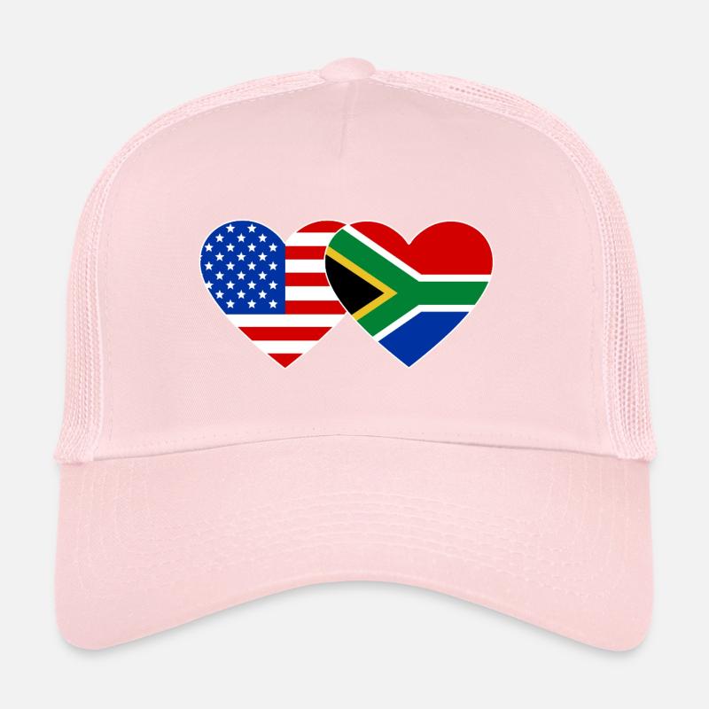 États-Unis, Afrique du Sud, drapeau, forme de coeur Casquette trucker 